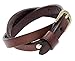 Regetta Jewelry Casual Style Wide Leather Mens Brown Cuff Bangle Bracelet