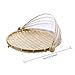 Hand-Woven Food Serving Tent Basket, Fruit Vegetable Bread Cover Storage Container Outdoor Picnic Food Cover Mesh Tent Basket with Gauze(Bug- proof, Dust-proof ) Keep Out Flies, Bugs, Mosquitoes (L)