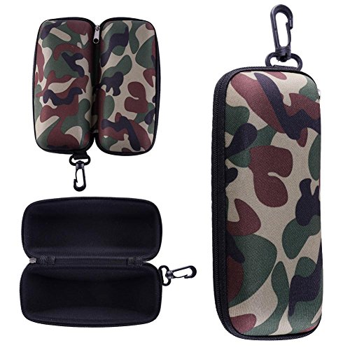 Ownsig Portable Outdoor EVA Zipper Camouflage with Hook Clasp Eyeglasses Sunglasses Case Holder Box