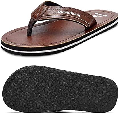 mens leather flip flops size 13