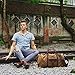 Oversized Canvas Travel Duffel Bag Waterproof Genuine Leather Duffle Bags for Men Women Overnight Weekender Carryon Handbag (Brown)