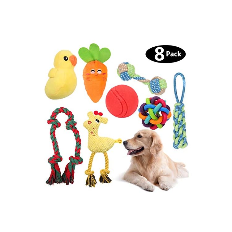 Dog Toys for Medium Small Dogs, Interactive Dog Toys Set with Squeak