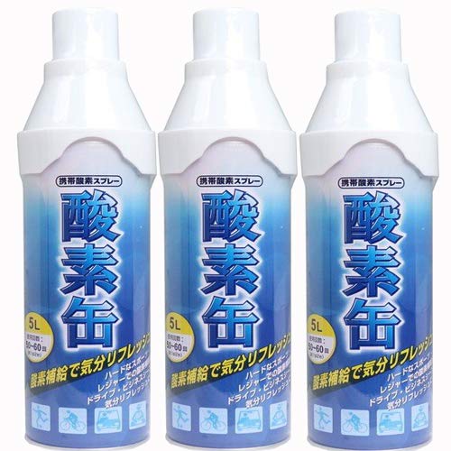 【日本製 3缶】携帯酸素スプレー 酸素缶×3本 使用回数50〜60回(約1回2秒)x3缶(4530896201169-3)商品画像