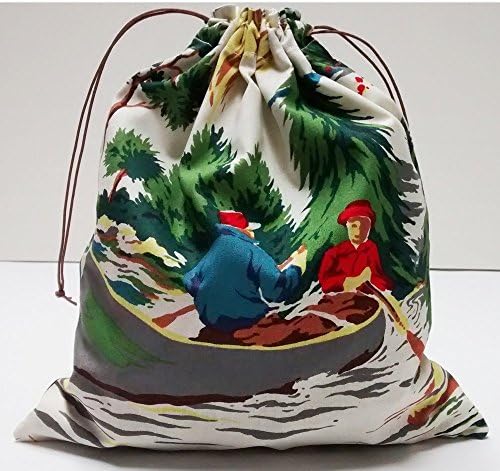 Reusable Vintage Fabric Fruit + Veggie Bags - "Camping/Canoe"