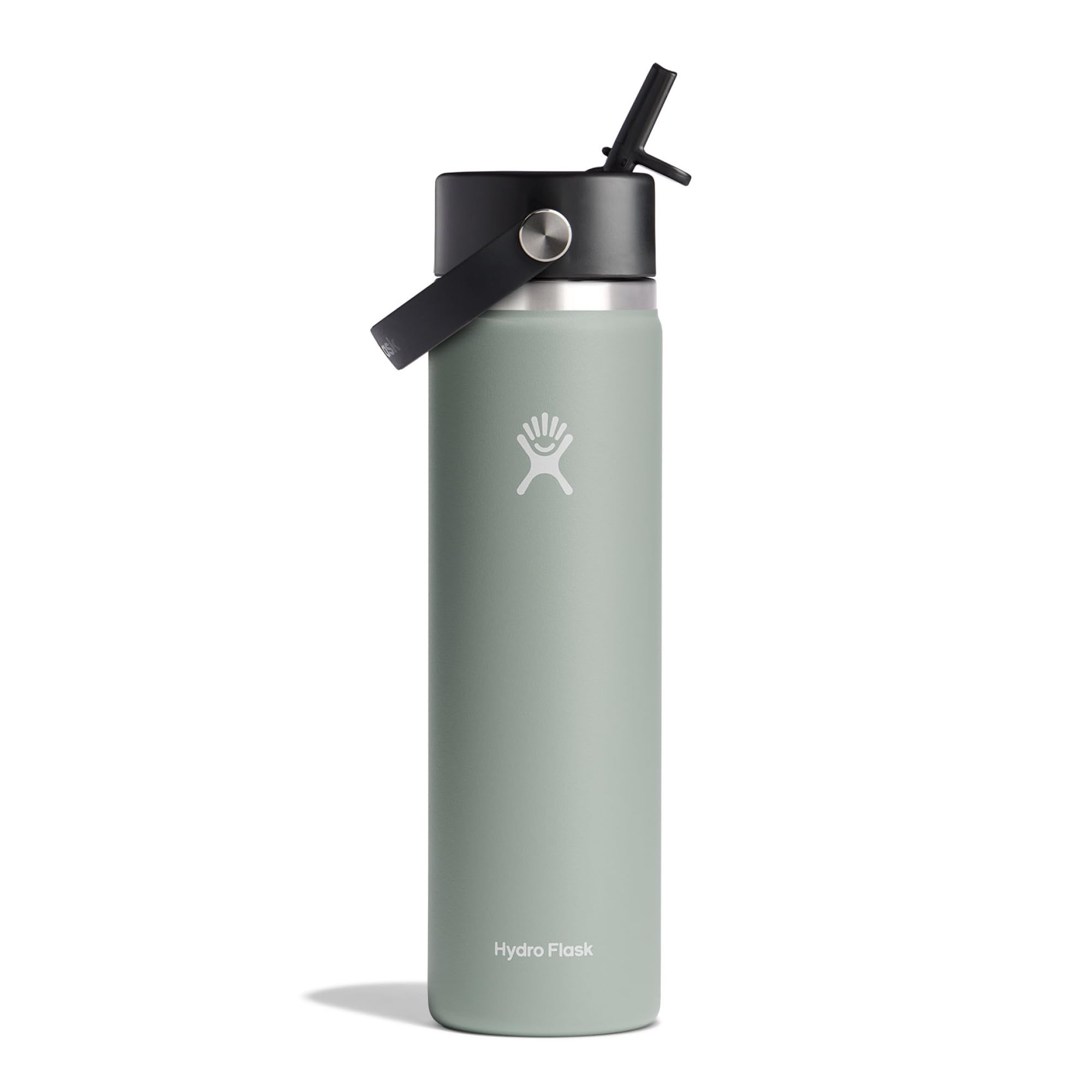 HYDRO FLASK - Water Bottle 709 ml (24 oz) - Vacuum Insulated Stainless Steel Water Bottle with Flex Straw Cap - BPA-Free - Wide Mouth - Agave