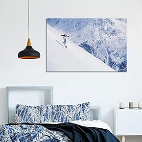 Canvas Wall Art for Living Room,Bedroom Home Artwork Paintings Snowboarding Ready to Hang - 12x18 inches