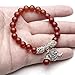 Jovivi 8MM Natural Red Agate Healing Point Tree Life Lucky Charm Stretch Bracelet