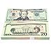 XDOWMO Prop Money Play Money Pretend Dollar Bills 2,000 Full Print Money Copy of 20 Dollar Bills Stack