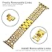 Wearlizer Watch Band 38mm Womens Mens Cowboy Chain Wrist-Bands Stainless Steel Replacement Strap Women Metal Bracelet Hand Removal Link Series 3 2 1 Sport Edition-Gold
