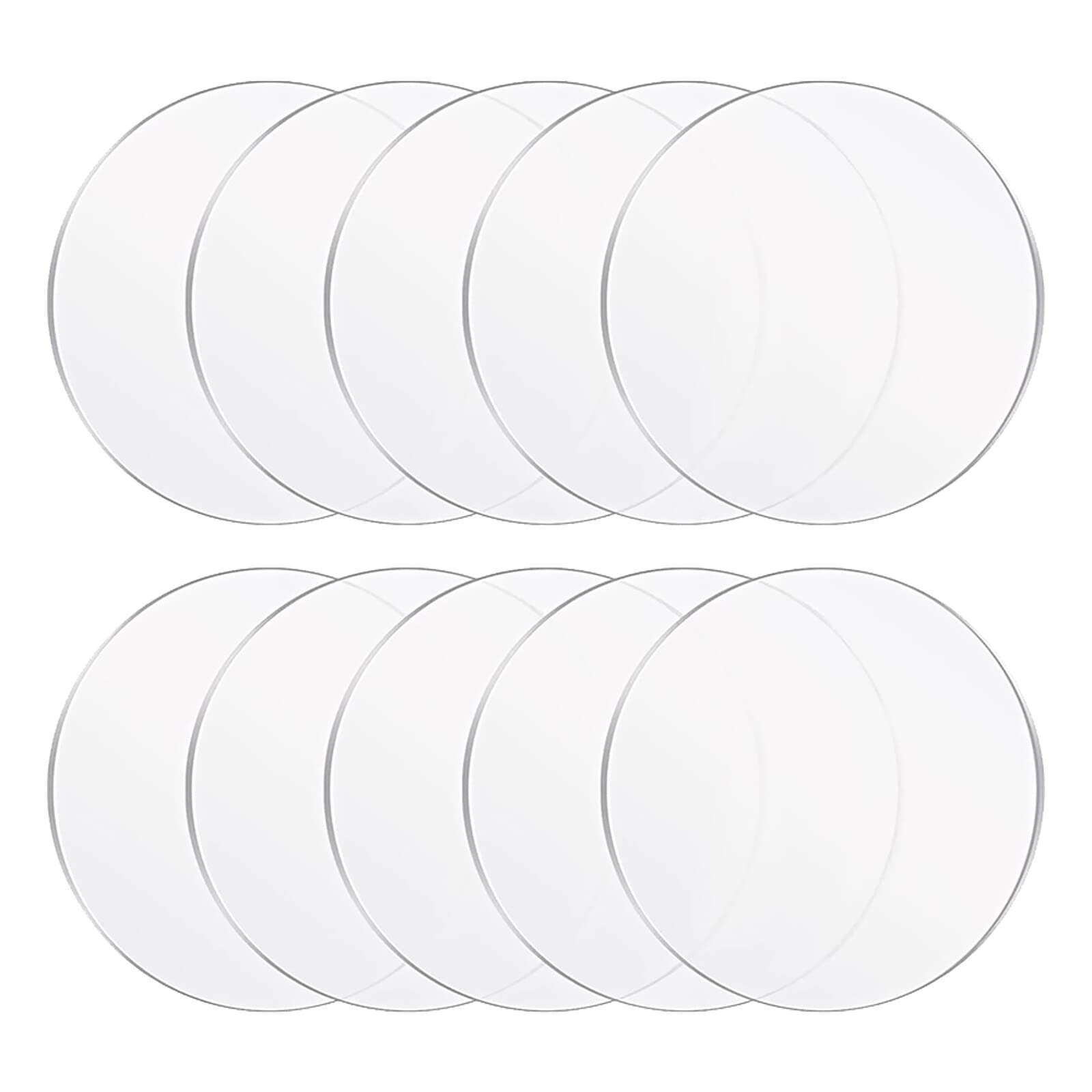 Gsrhzd Acrylic Discs, 10 PCS 15CM Clear Round Acrylic Circle Blanks Sheets 2MM Thick Transparent for Picture, Frame, Painting, DIY Crafts, Display Projects