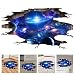Amaonm Creative 3D Blue Cosmic Galaxy Wall Decals Removable PVC Magic 3D Milky Way Outer Space Planet Window Wall Stickers Murals Wallpaper Decor for Home Walls Floor Ceiling Boys Room Kids Bedroom primary
