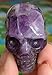 1 Pcs 1.4'' Hand Carved Natural Gemstone Carving Skull Statue Figurine Collectible 34-35mm (Amethyst)