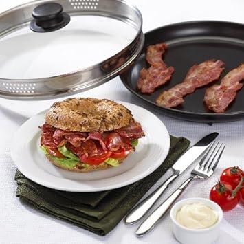 Amazon.com: Browning de microondas Plato con tapa. Preparar ...