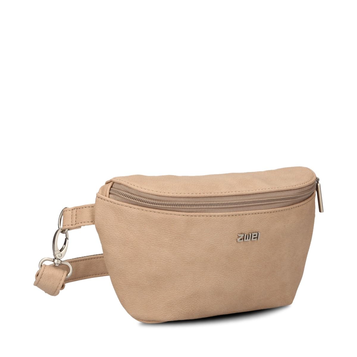 Zwei Mademoiselle.M MH4 Women's Hip Bag 25 cm 1 Litre High-Quality Faux Leather Crossbody Bag Water-Repellent 3-in-1 Comfortable Chest Bag, Belt Bag & Waist Bag, Nubuck Sand, Standard Size, Casual