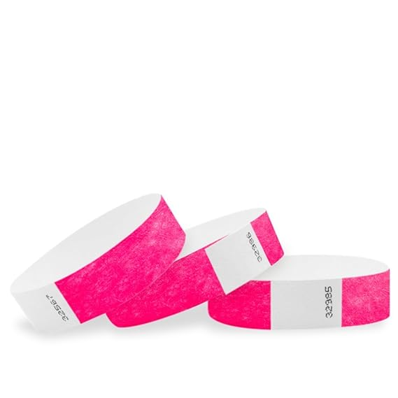 3/4" Tyvek Solid Color Wristbands Pack of 500 Secure PaperLike