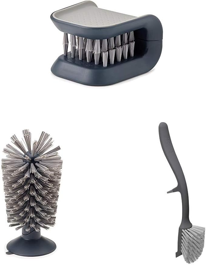 Joseph Joseph Washing Up Brushes Set of 3, Blade brush, brush up and