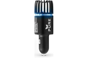 PURE Car Air Purifier ARB Certified 3in1 Premium Stainless Steel Air Filter Ionizer w/Dual USB Ports - Eliminate Allergens Odor Smell, Smoke, Pets, Pollen Mold Bacteria w/Anti-Microbial Deodorizer