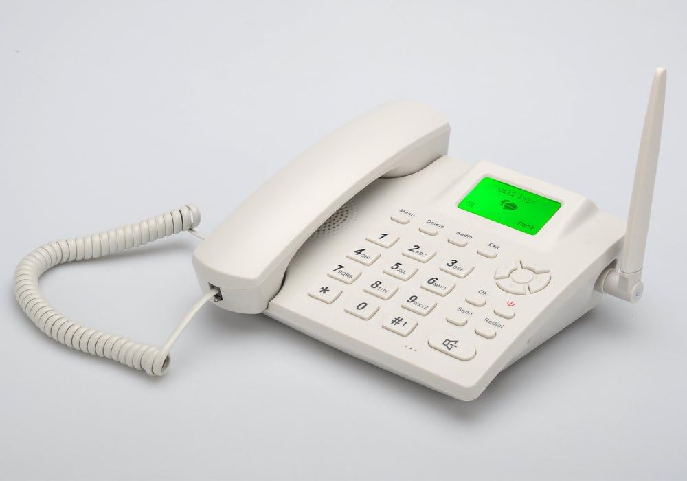 BW Wireless Quad Band GSM Desk Phone - 2.4 Inch LCD Screen, Rechargeable Battery, Caller ID, Redial, Hands Free Functions - White - Image 4