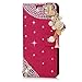 Galaxy S7 Edge Case - Mavis's Diary 3D Handmade Cute Wallet Bling Crystal PU Leather Flip Cover Shiny Glitter Diamonds Wooden Love Heart with Tower Tassel Pendant for Samsung Galaxy S7 Edge (Hot Pink)