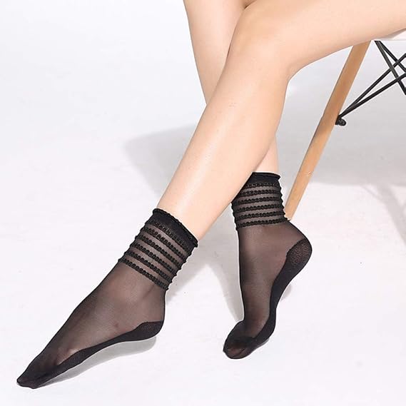 10 pairs Women Sheer Footed Socks Spicing Toe and Sole Amazon.co.uk