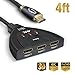 IBIT HDMI Switch 3 Port, 4K HDMI Switch Splitter v2.0 with 4Ft HDMI Cable Support 4K@60Hz for HDTV/Roku/Xbox One/PS4/Blue-ray Player (3 in 1 Out)