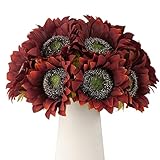 DuHouse 12pcs Artificial Sunflowers with Stems