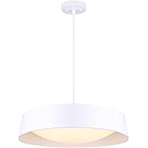 Canarm Adira LED Chandelier, 22-Inch Wide White Modern Ceiling Light with Integrated Dimmable LED 3000K, Adjustable Fixture f