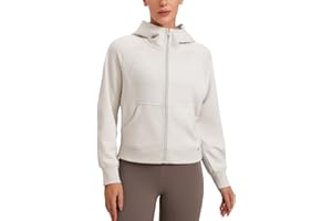 CRZ YOGA Womens SoftAura Full Zip Up Hoodie Workout Casual Hooded Sweatshirt Long Sleeve Athletic Jacket