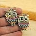 Vintage Style Brass Cute Owl Earrings, Drop Earring For Girls-EAG091