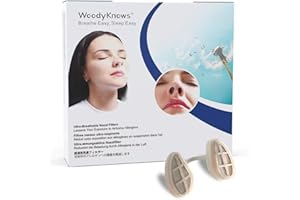 WoodyKnows 3 Ultra-Breathable Nasal Filters with 12 Pairs of Replacement Filters, Seasonal and dust Allergies aid (Narrow, Small, 3 Filters+12 Replacements)