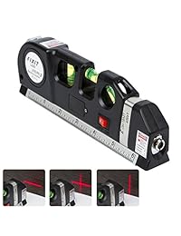 Nivel de láser, supera la línea de medición de láser multiusos, ajustable estándar y métrica, incluye herramienta ajustable.