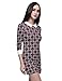 OMEYA.WANSHIDA. Women 3/4 Sleeve Doll Collar Floral Business Pencil Mini Dress