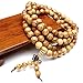 JOVIVI 8mm Natural Wood Bracelet Link Wrist Necklace 108 Tibetan Buddhist Prayer Beads Buddha Mala