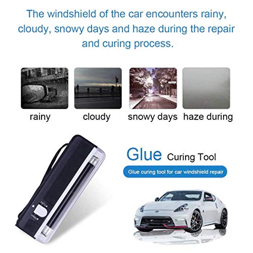 HiYi Windshield Repair Tool by UV Curing Light Portable UV Light UV Cure Lamp for Car Glass Repair Car Fix Tools Automotive DIY Glass Repair Tools Car Auto Glass Windshield Repair Kit