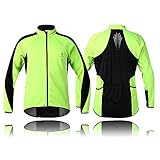 WOLFBIKE Fleece Thermal Cycling Jacket Long Sleeve Jersey Outdoor Sportwear Windproof Wind Coat Green
