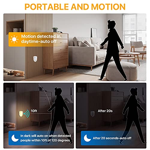 SOLIDEE 2 Stück LED Nachtlicht mit Bewegungsmelder Innen Warmweiß /Weiß Farbe Einstellbar und 3 Modi (Auto / ON / OFF) Schranklicht Für Kinderzimmer Schlafzimmer Badezimmer Flurleuchten