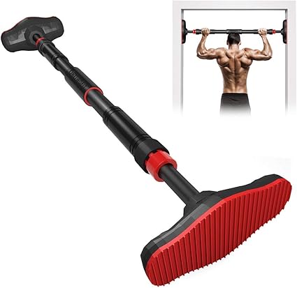Amazon Com Onetwofit Doorway Pull Up Bar No Screws Adjustable To Doors With A Width Of 27 5 35 4 Inches With Larged Anti Slip Mat And Safety Lock Made Of Sturdy Steel Max User Weight Up To