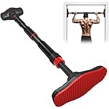 ONETWOFIT Pull Up Bar no Screws Doorway Chin Up Bar for Home Gym Adjustable to Doors with a Width of 27.5-35.4 Inches with La