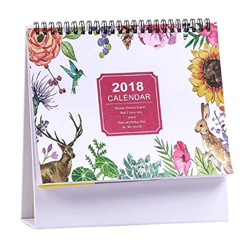 Kxtffeect 2018 office/home calendar desk standing calendar (octob…