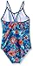 Kanu Surf Girls' Melody Beach Sport one Piece Swimsuit, Karlie Floral Blue, 7