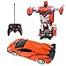 Totola Remote Control Transform Robot Kids Toys, Electronic RC Robot Deformation Car Vehicle Model Toy with One Button Transformation for Children, Boys & Girls, All Ages (Orange)