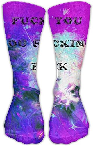 Fuck You You Fucking Fuck Casual Fun Colorful Pattern Design Combed Cotton Crew 12inch Dress Stocking