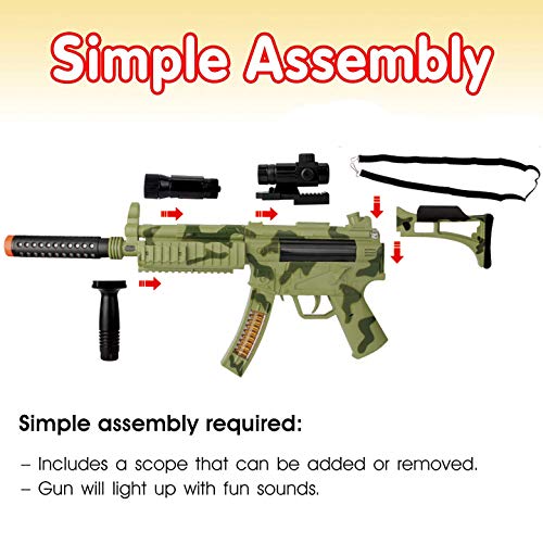M16 Camouflage Military Toy Machine Gun Army Rifle with Lights Sounds