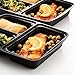 Paksh Novelty Meal Prep Lunch Containers 3-Compartment with Super Easy Open Lids - BPA-Free, Reusable, Microwavable - Bento Box Food Containers for Portion Control, and Leftovers (10 Pack)