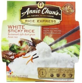 Annie Chun's Rice Express Sticky White Rice, 7.4-Ounce Microwavable Bowls (Pack of 6)