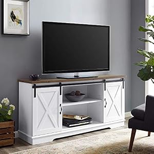 white rustic tv stand