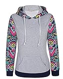 Cute Hoodies Sweater Pullover Warm Fleece Lined Flowers Sleeve