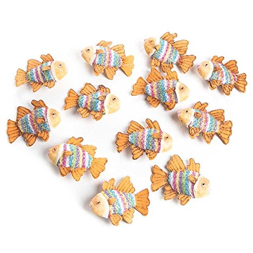 Factory Direct Craft Group of 12 Double-Sided Orange Fish Ornaments for Home Decor, Crafting and Displaying