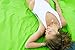 Sand Free Compact Outdoor Beach / Picnic Blanket- Huge-9’ x 10’ For 7 Adults- Best Mat For Festivals & Hiking-Very Soft & Quick Drying Ripstop Nylon- 5 Weightable Pockets (Green Middle)