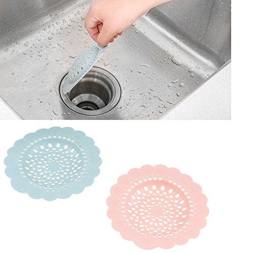 Shower Filter, 4 Pack Tub Drain Protector Silicone Flower Shape Drain Cover Hair Catcher/Strainer/Snare for Showers or Bathtubs